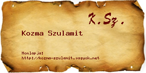 Kozma Szulamit névjegykártya