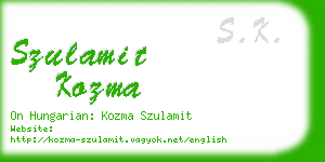 szulamit kozma business card